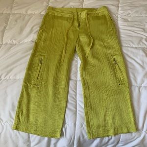 Silk Bebe pants lime green